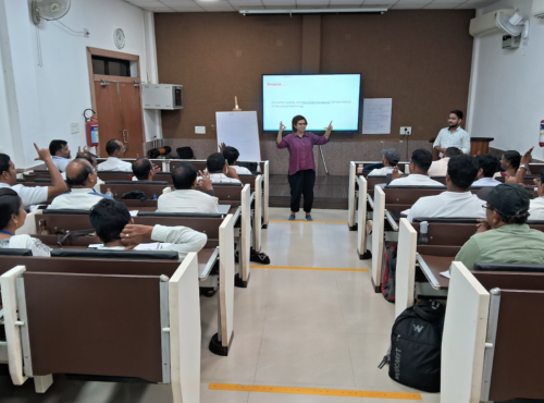 A master teacher is delivering a training session to a group of teachers. 